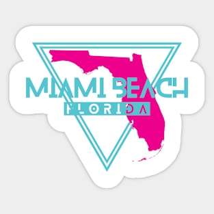 Miami Beach Florida Retro Triangle FL Sticker